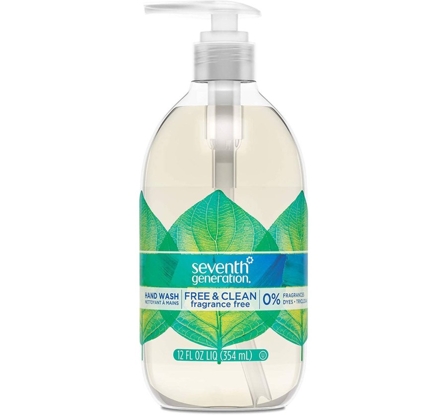 Seventh Generation Hand Wash Soap, Free & Clean Unscented, 12 oz, Pack of 8