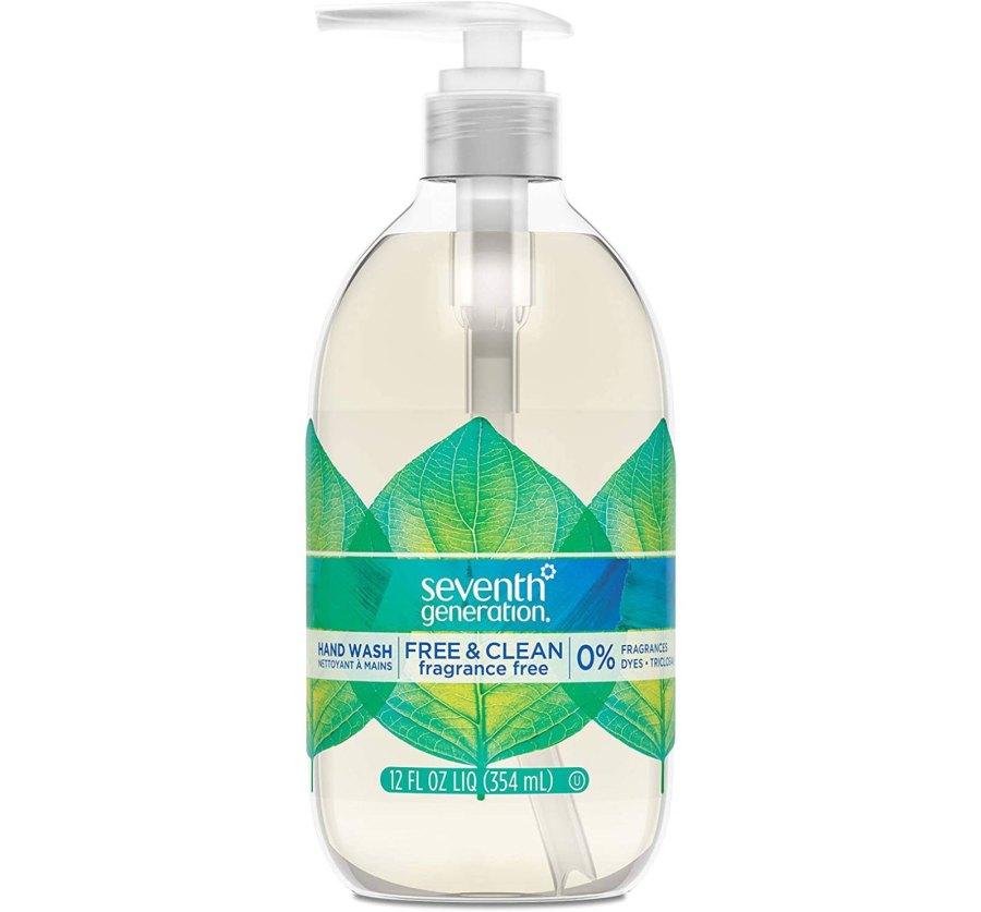 Seventh Generation Hand Wash Soap, Free & Clean Unscented, 12 oz, Pack of 8