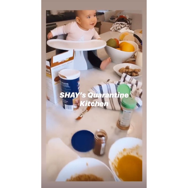 Shay Mitchells Daughter Atlas in her Quarantine Kitchen