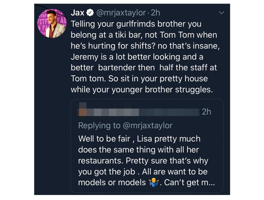 Tom Sandoval Engages in Nasty Twitter Feud With Jax Taylor