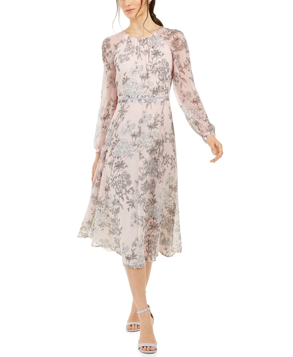 Tommy Hilfiger Diana Floral-Print Chiffon Midi Dress