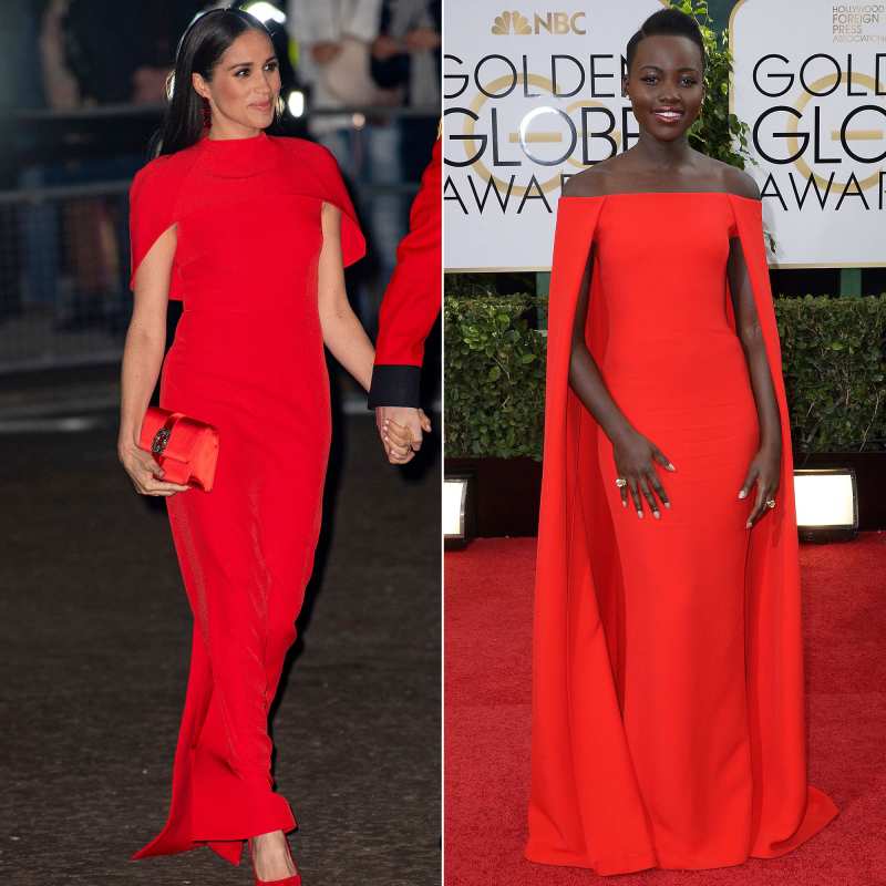 Who Wore It Best? Meghan Markle vs Lupita Nyong'o in Red Cape Dresses