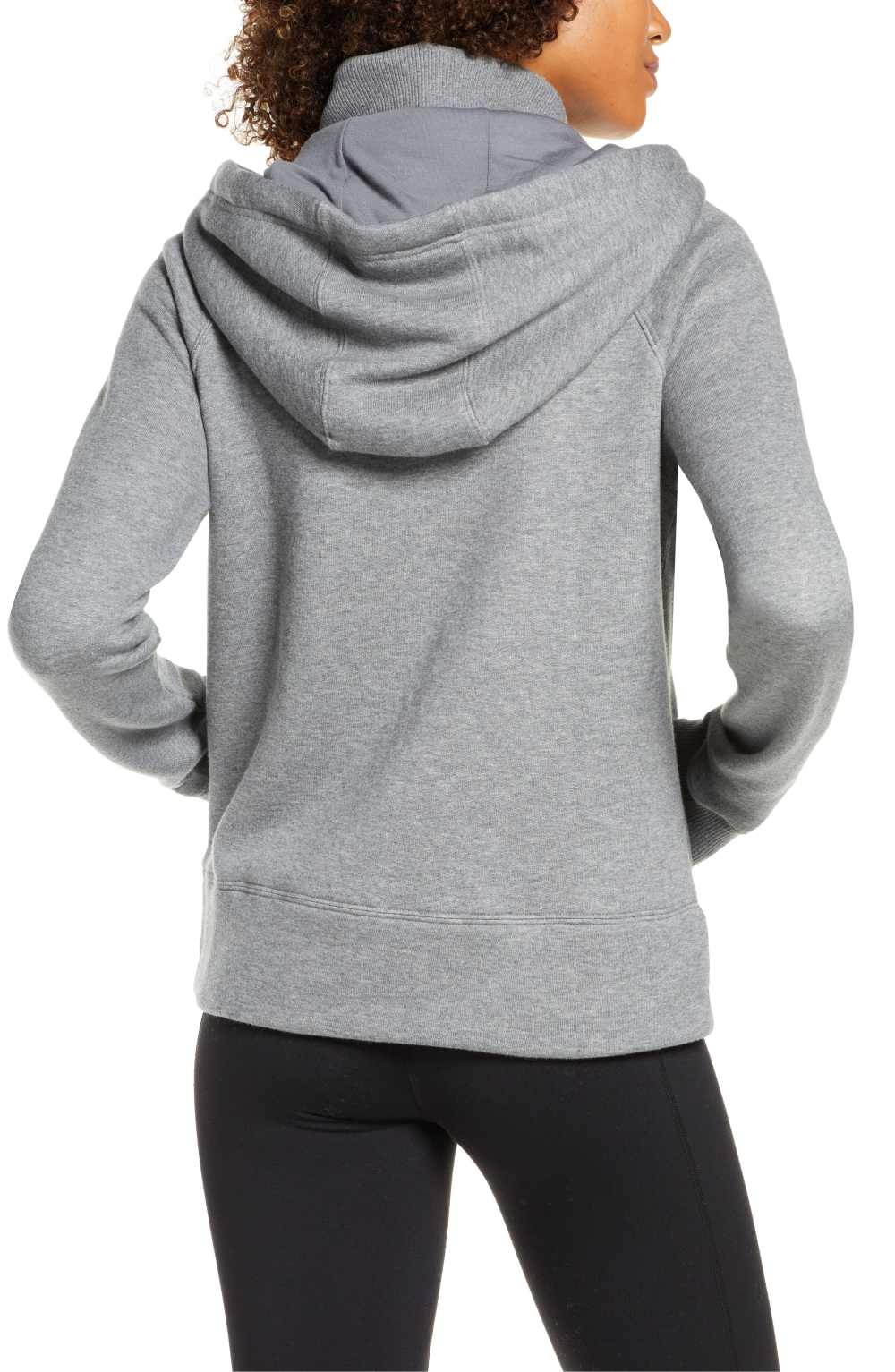 Zella Nola Full Zip Hooded Sweatshirt (Dark Grey Heather)
