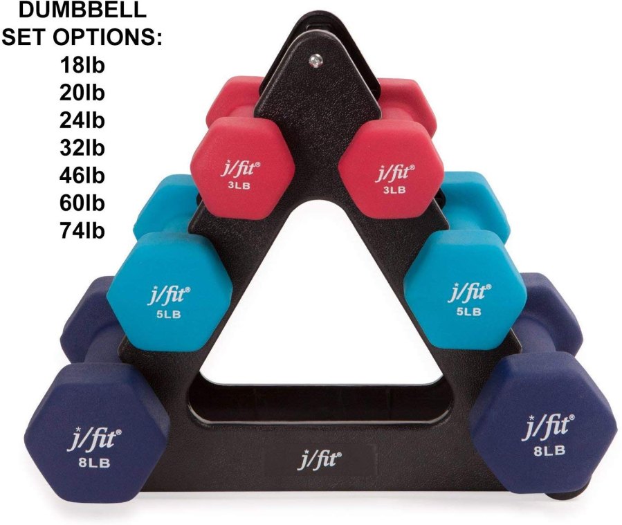 j/fit Dumbbell Set w:Durable Rack