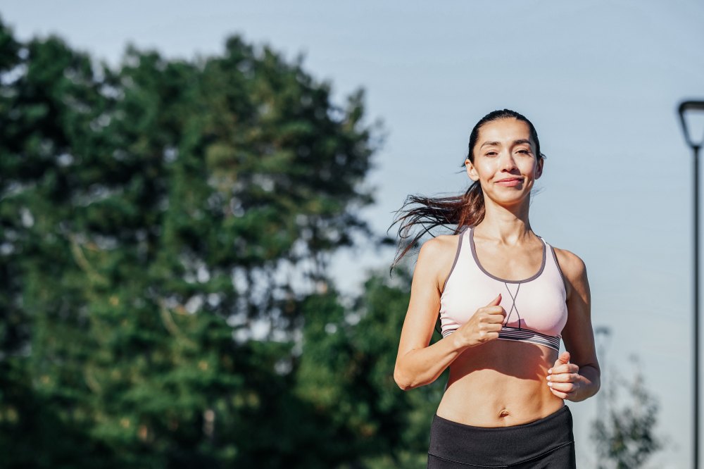 woman running outside