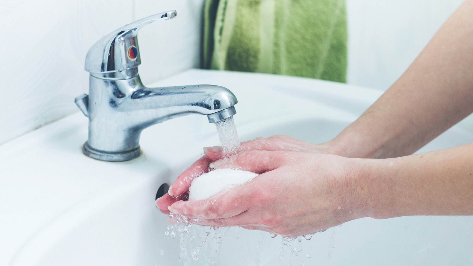 washing hands soap