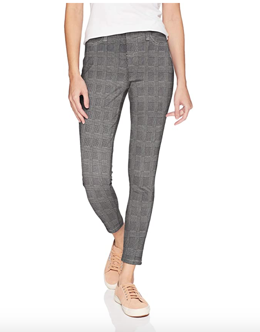 Amazon Essentials Women's Skinny Stretch Pull-On Knit Jegging (Glen Plaid)