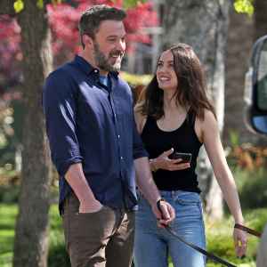 Ben Affleck and Ana de Armas Walking Dogs Smiling