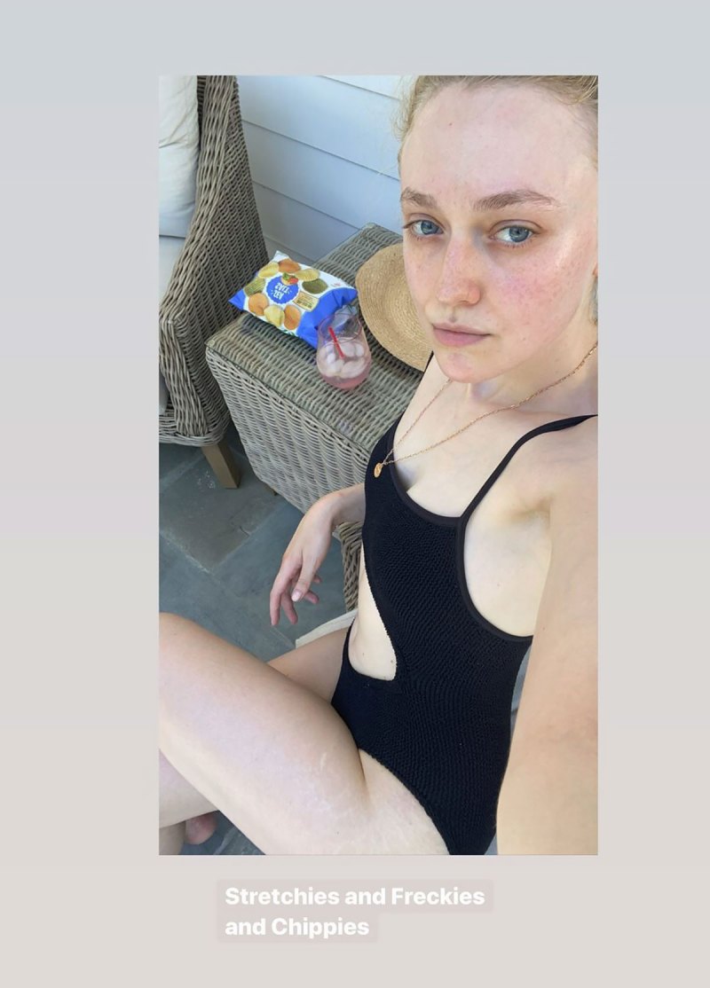 Dakota Fanning Flashes Her Freckled Face in a Cutout Swimsuit