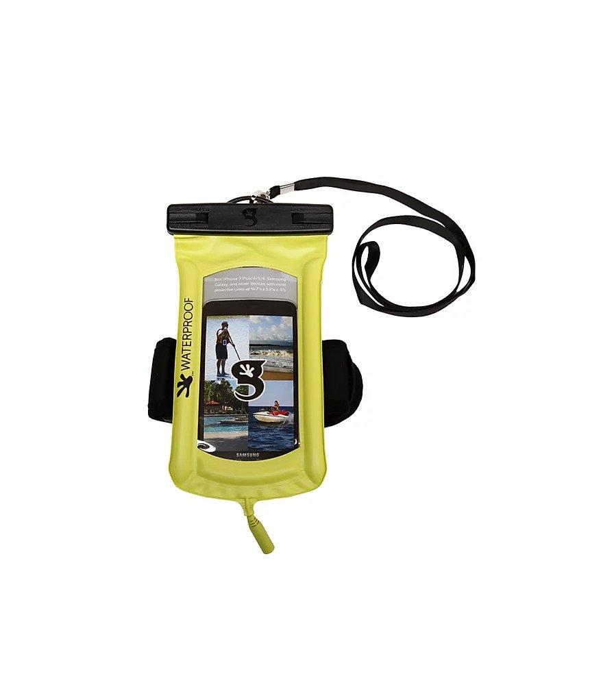 Float Phone Dry Bag With Audio Cord : Arm Band (Neon Green)