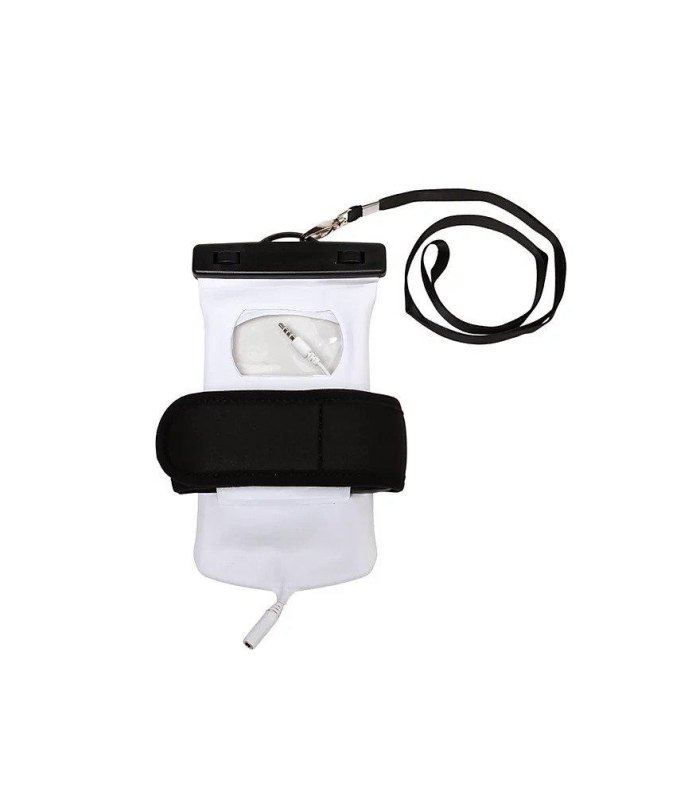 Float Phone Dry Bag With Audio Cord : Arm Band (White)