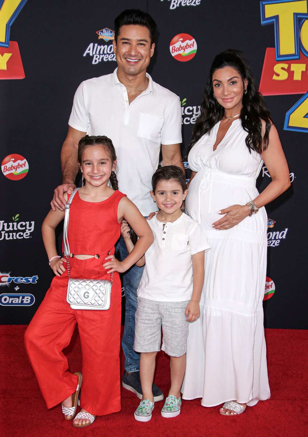 Gia Francesca Lopez, Mario Lopez, Dominic Lopez and Courtney Mazza Toy Story 4 Quarantine Baby