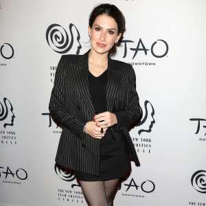 Wearing Saint Laurent New York Film Critics Pregnant Hilaria Baldwin Shows Baby Bump
