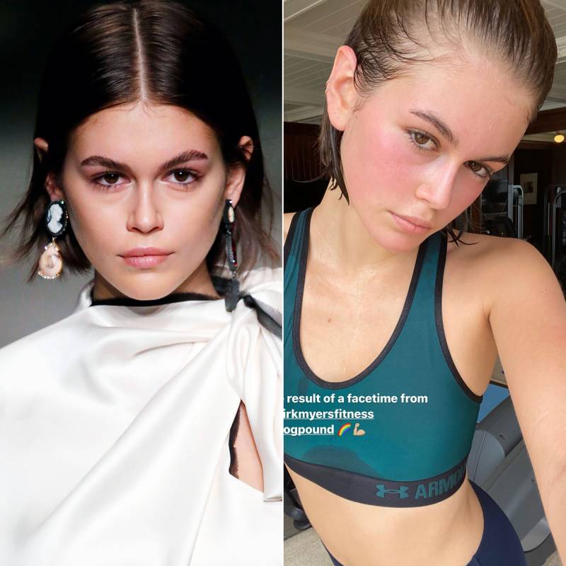 Kaia Gerber Is Fresh-Faced and Red After an At-Home Workout