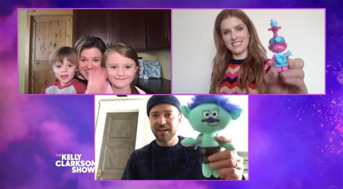 Kelly Clarkson Kids Crash Interview With Justin Timberlake and Anna Kendrick
