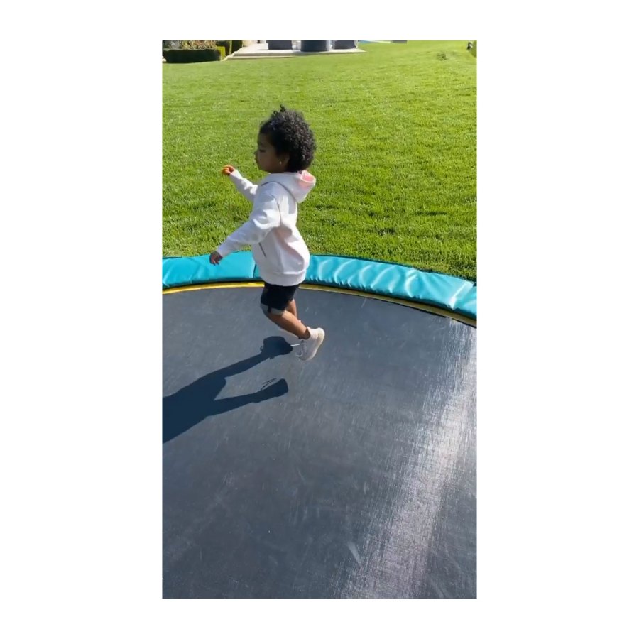 Khloe Kardashian Instagram True Backyard Trampoline