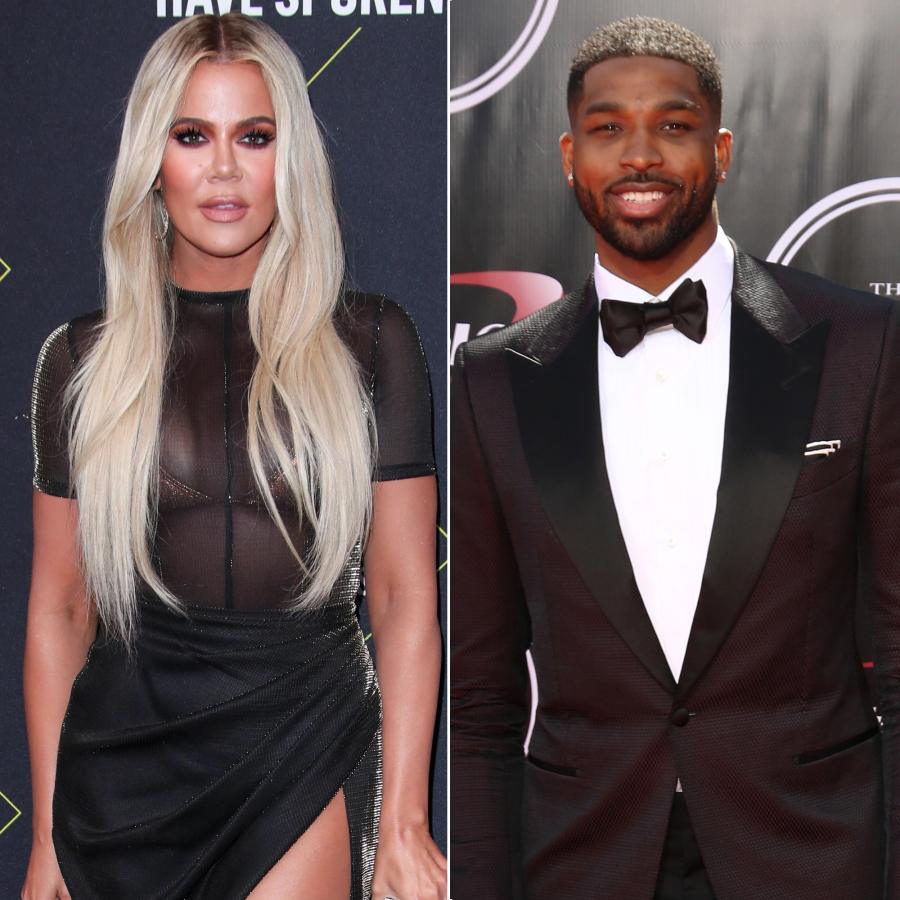 Khloe Kardashian and Tristan Thompson with daughter True Celeb Exes Who Are Quarantining Together