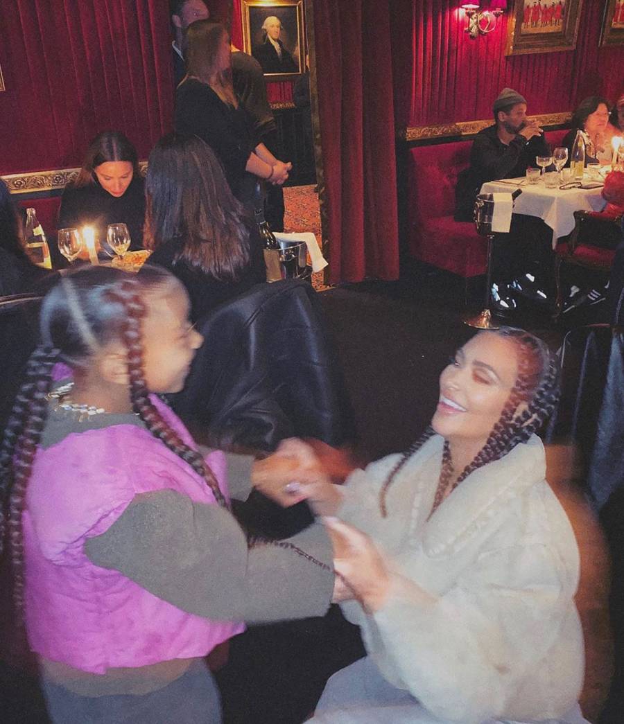 See Kim Kardashian and North West Twin in Braids at the Yeezy Show