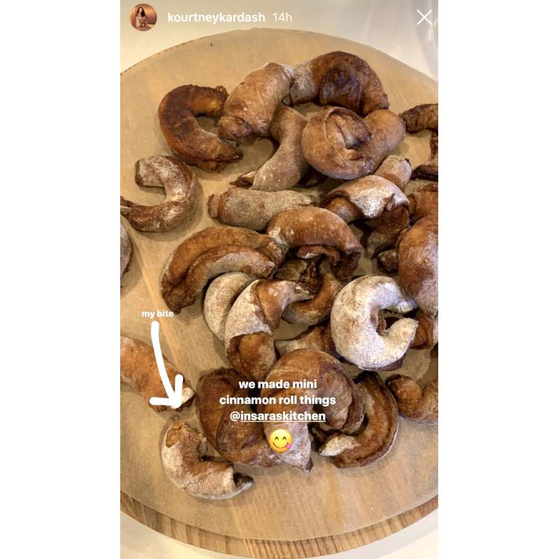 Kourtney Kardashian Experiments With Cinnamon Pastries