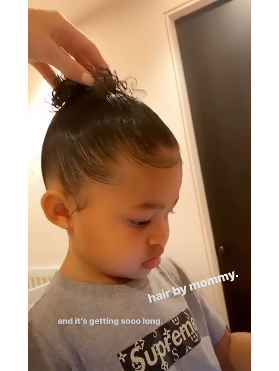 Kylie Jenner Does Stormi's Hair and It's Too Cute