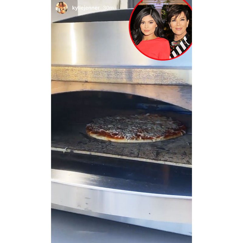 Kylie Jenner and Kris Jenner Celebrities Making Pizza