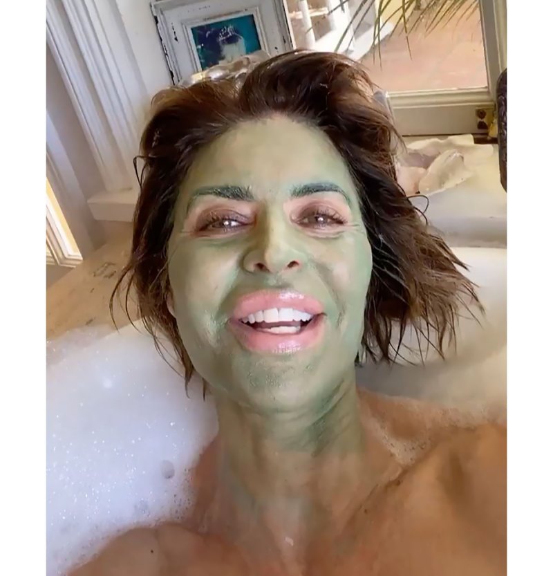 Lisa Rinna Does Self-Care in a 'Wicked' Green Face Mask