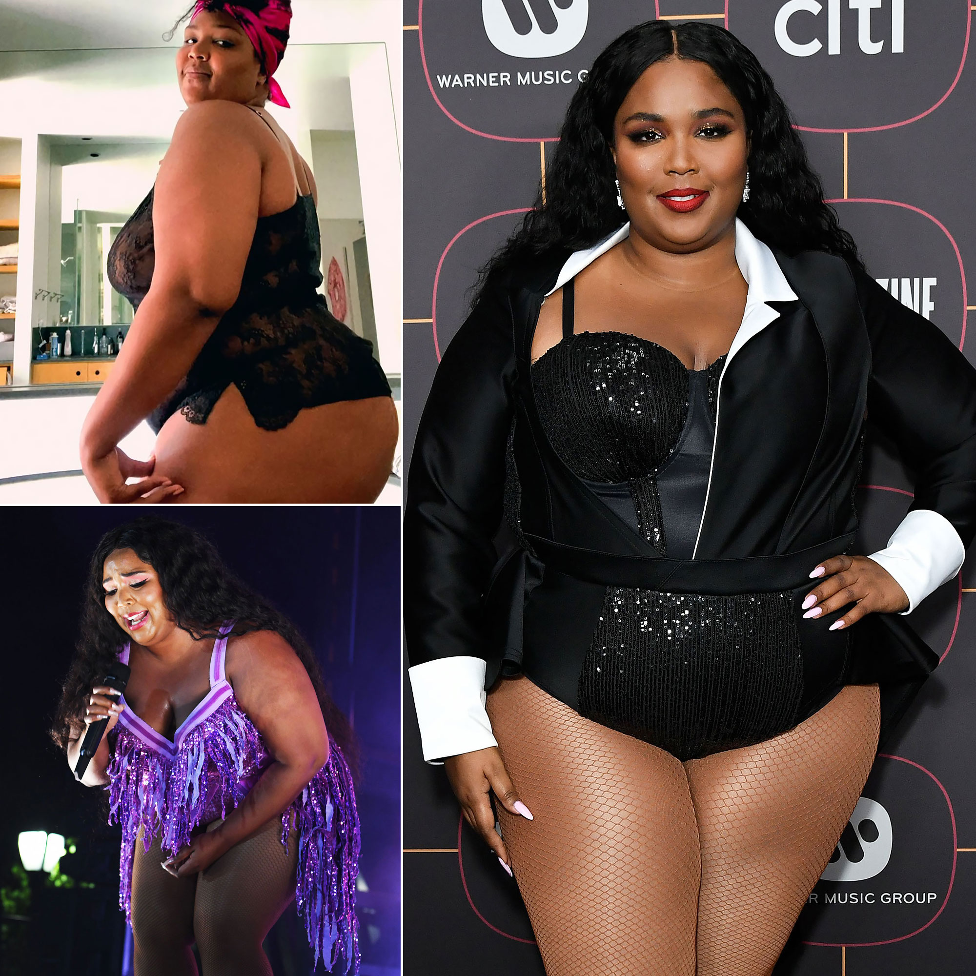 Lizzo dons a sparkly pink bodysuit as she storms the stage during her  Special Tour in Detroit