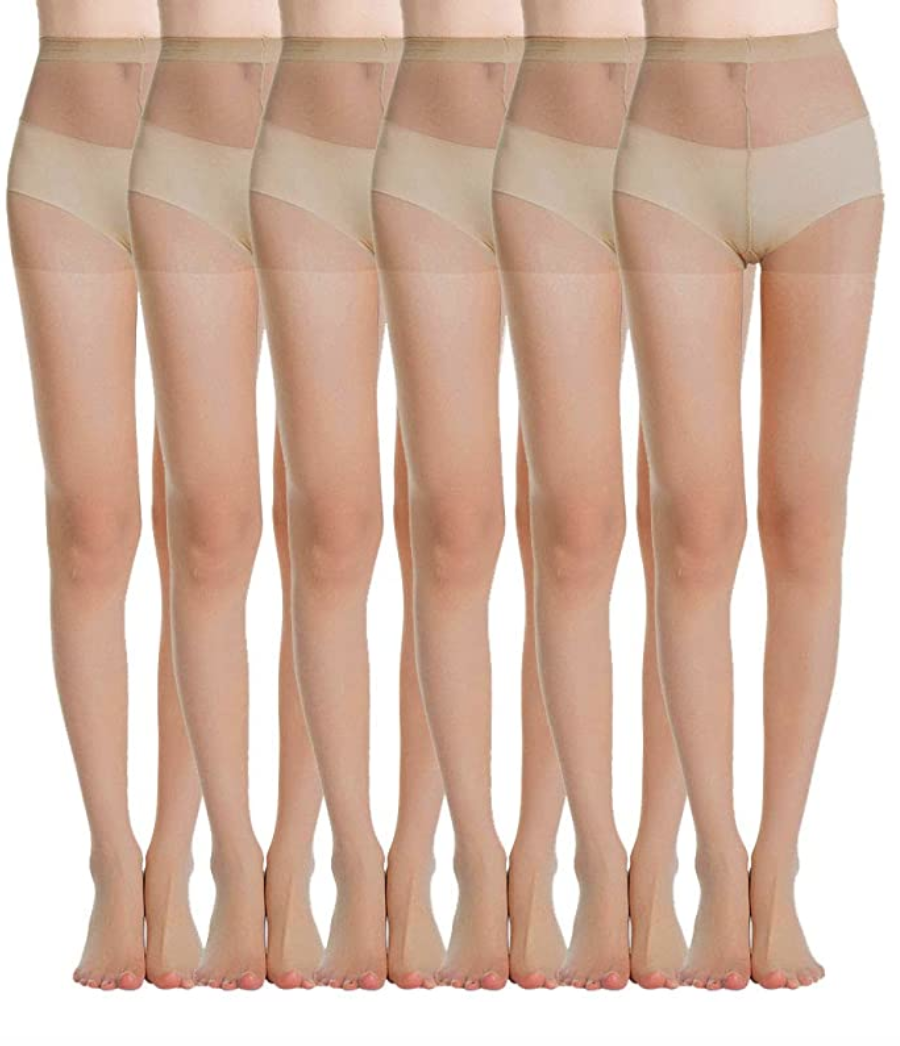 MANZI Women's Pantyhose 6-Pack