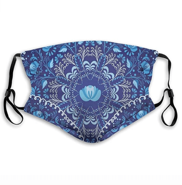 Patterned Print Face Mask with Carbon Filters