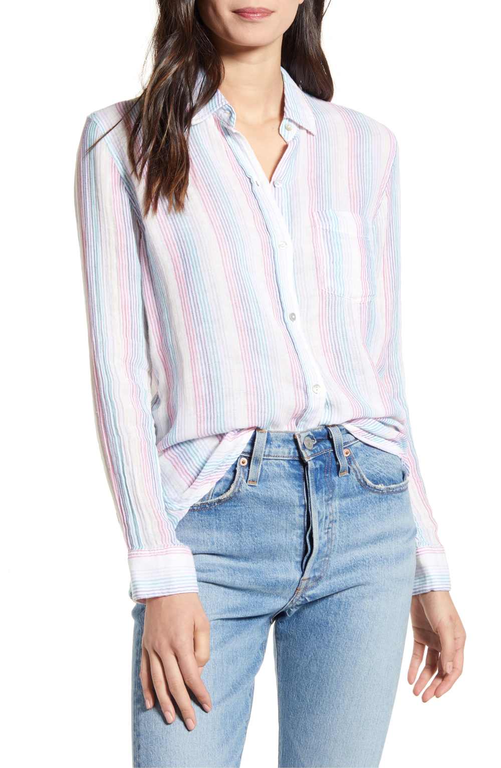 Rails Ellis Cotton Shirt (Iris Stripe)