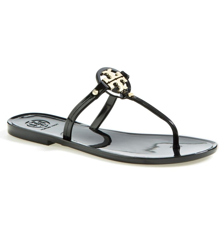 Tory Burch 'Mini Miller' Flat Sandal (Black)