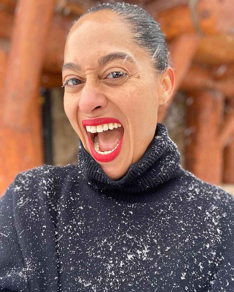 Tracee Ellis Ross Wears Her Trademark Red Lipstick While Self-Isolating