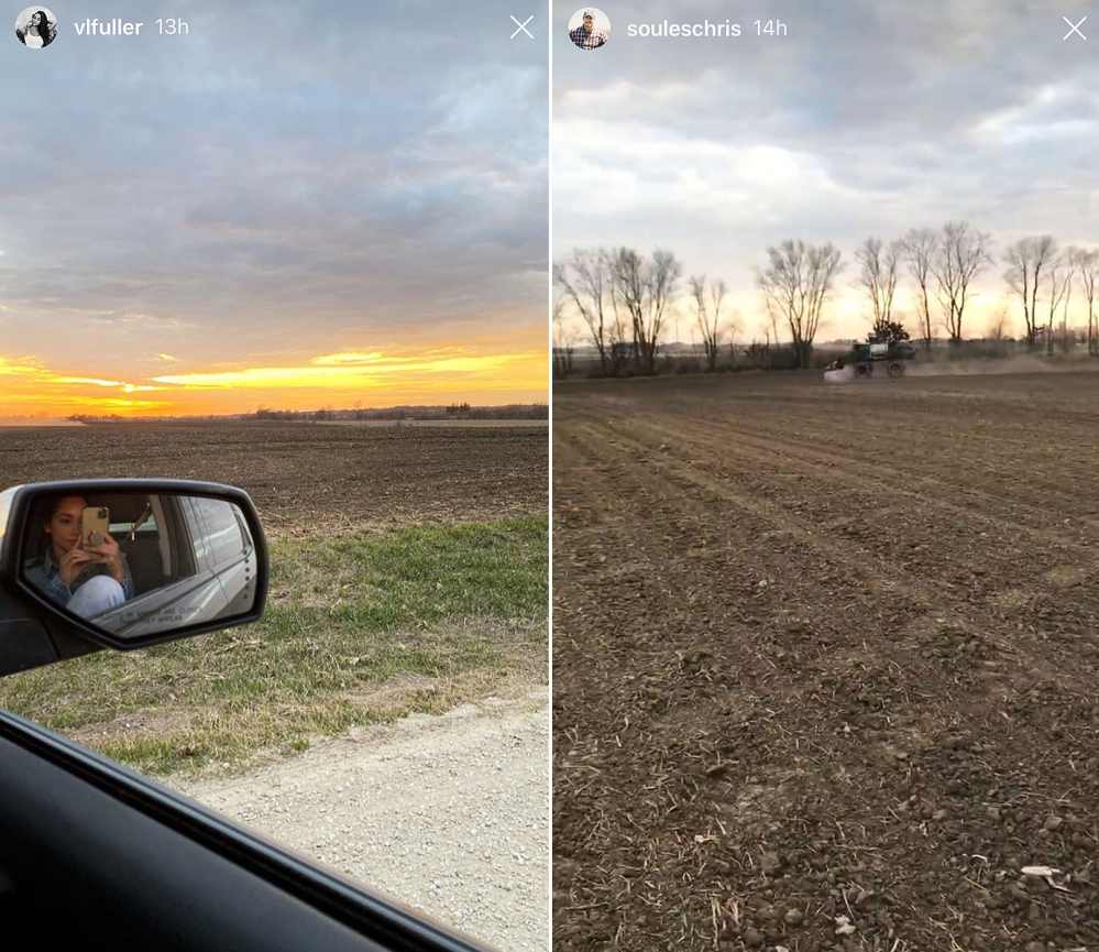 Victoria Fuller and Chris Soules Post Similar Photos in Iowa Amid Quarantine