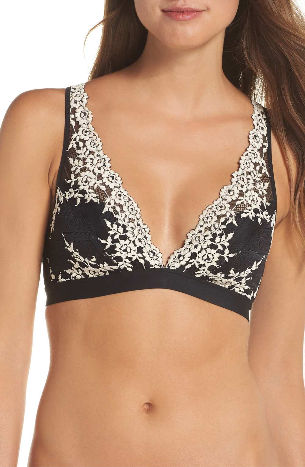 Wacoal 'Embrace Lace' Deep-V Bralette (Black)