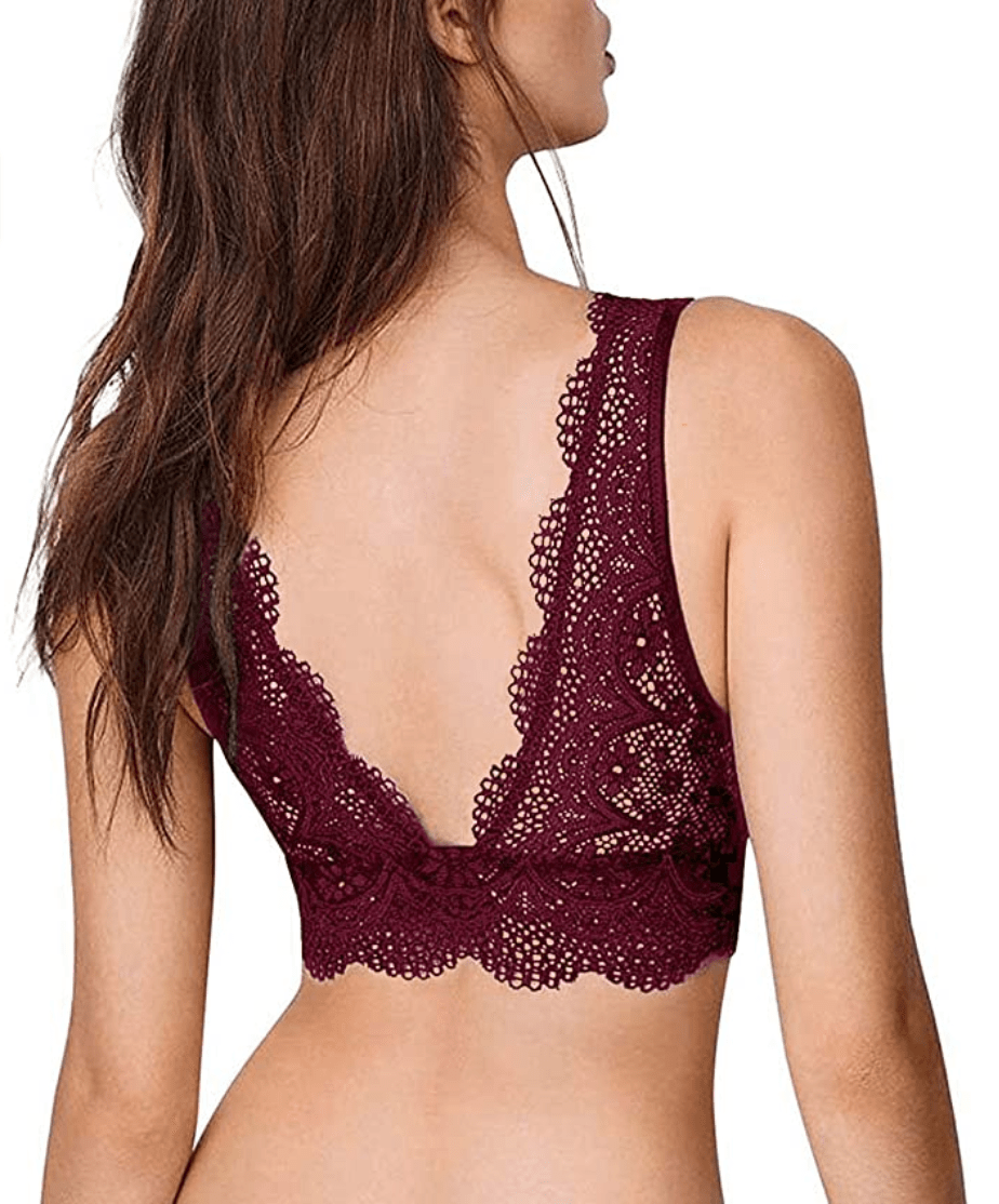 YIANNA Plunge Lace Bralette (Red)