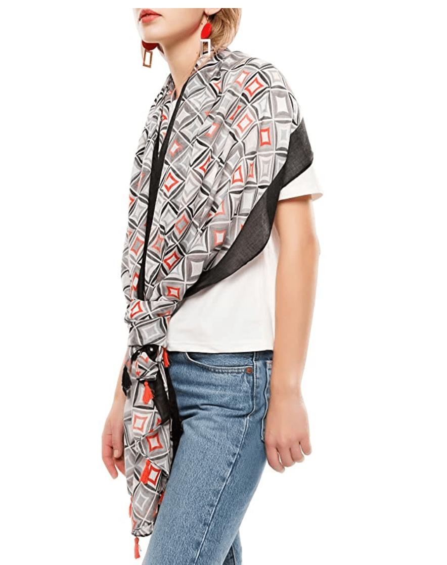 meanbeauty 71" Shawl Scarf (Black)