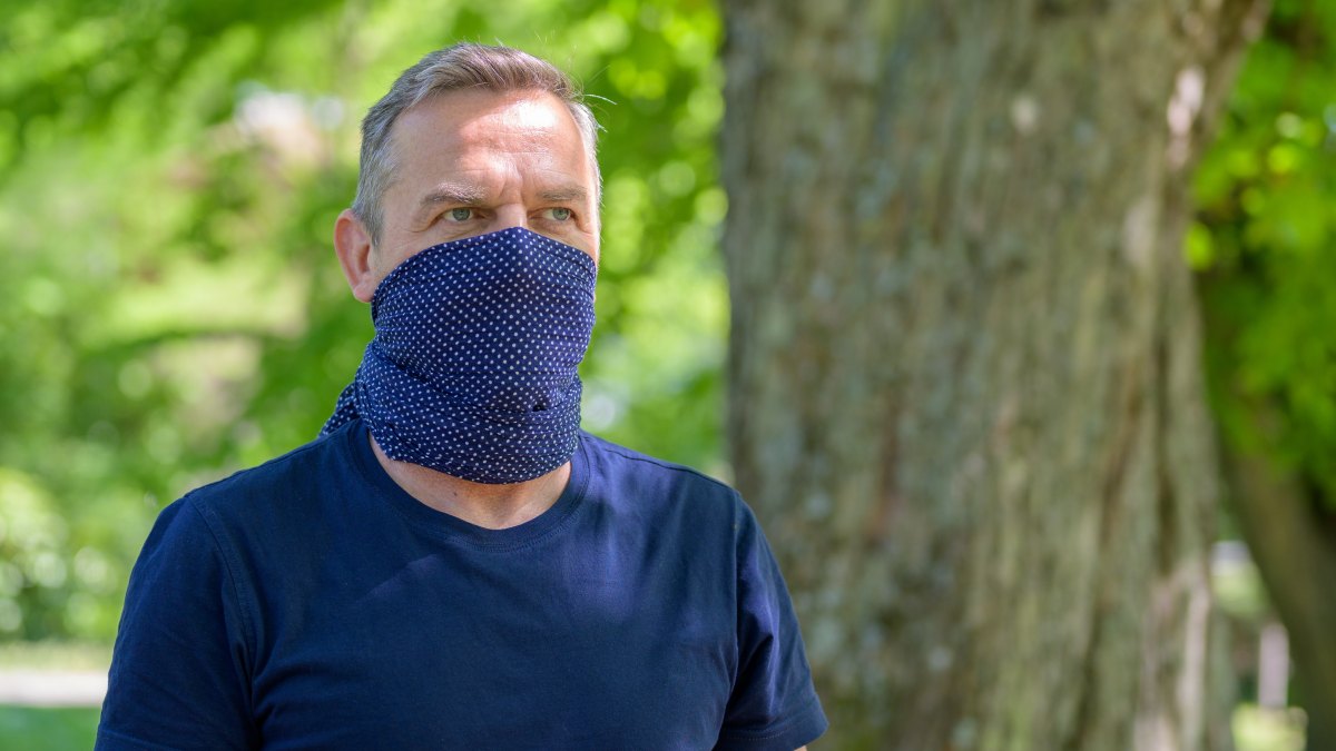 face covering stock photo