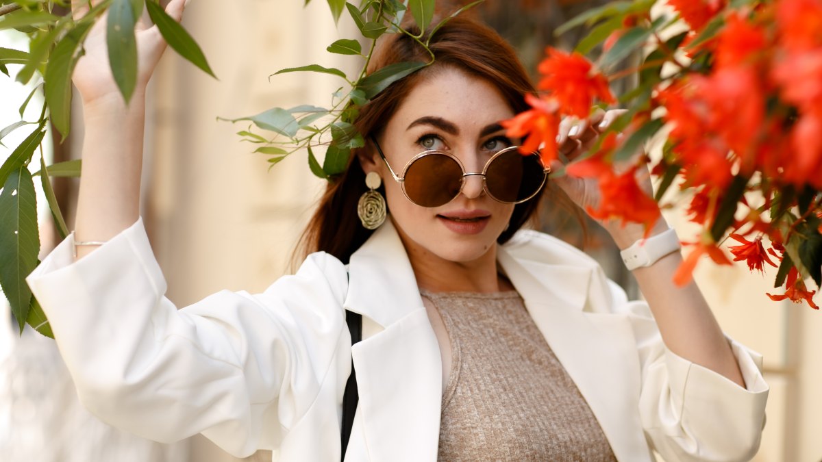 woman spring fashion stock photo