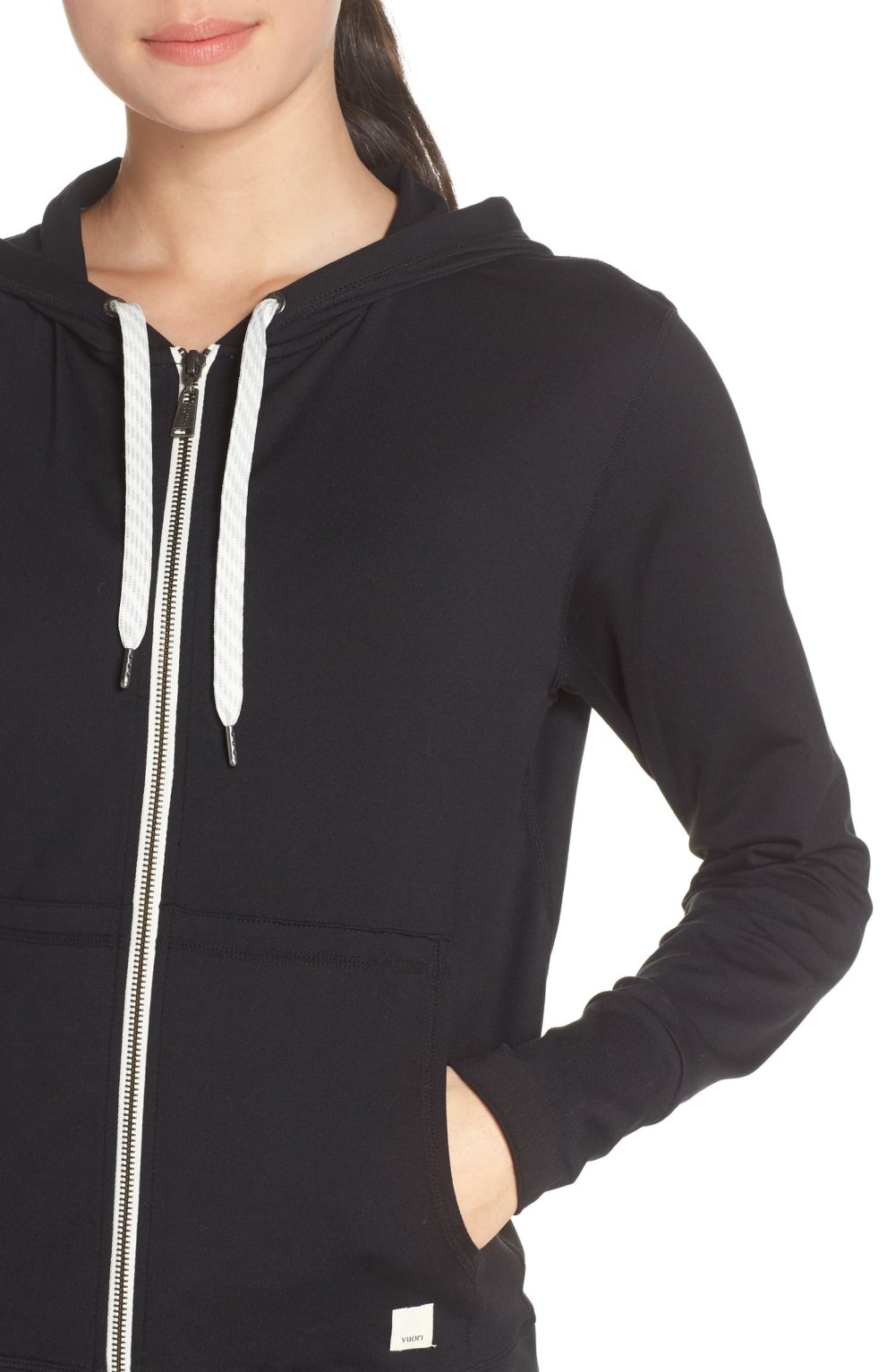 vuori Performance Zip Front Hoodie (Black)