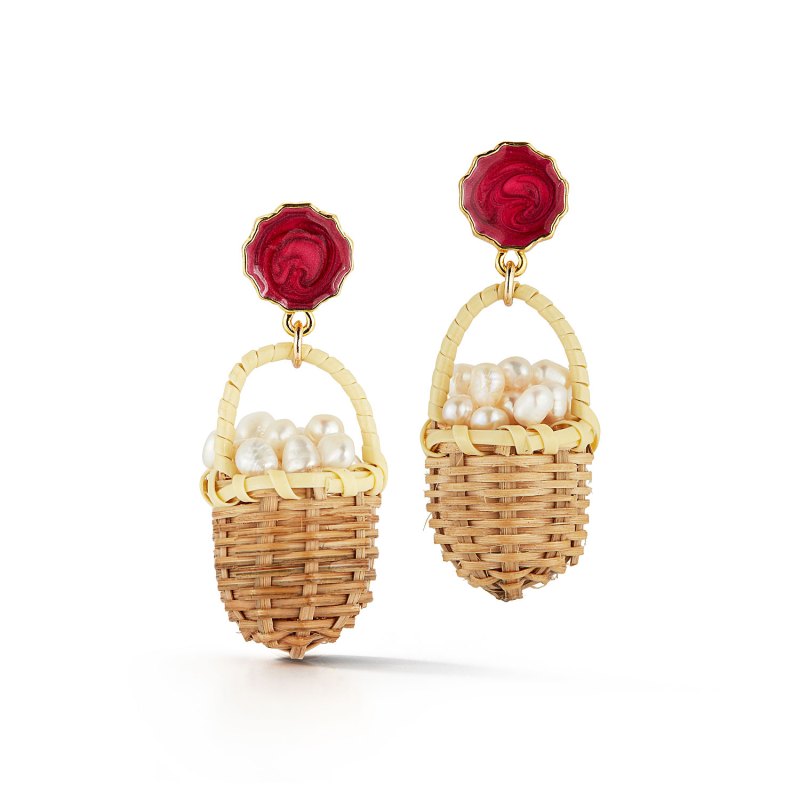 Chefanie Nass Pearl Basket Earrings Us Weekly Issue 20 Buzzzz-o-Meter