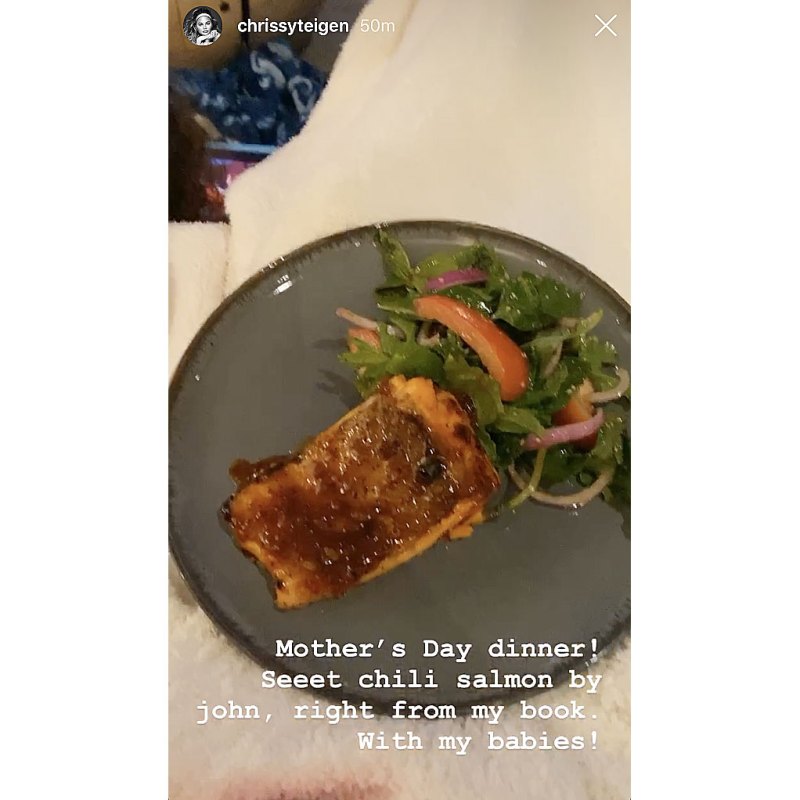 Chrissy Teigen Mothers Day Eats See What Stars Ate to Celebrate