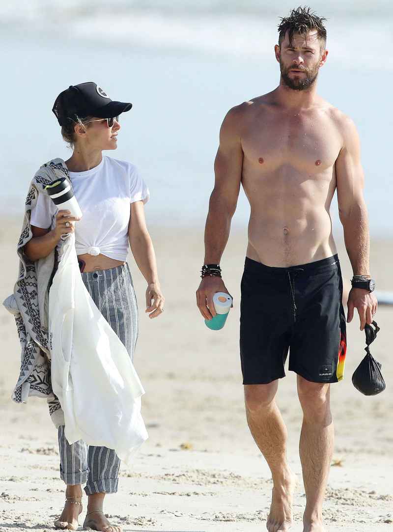 Elsa Pataky and Chris Hemsworth Celebrity Couples Working Out