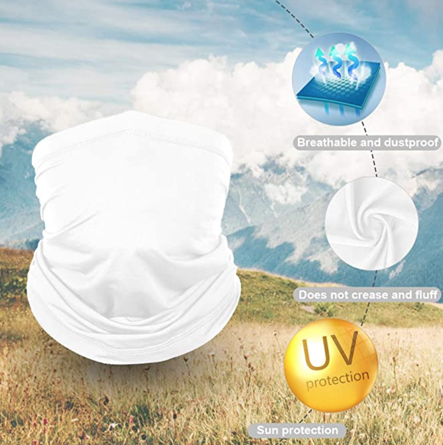 Achiou Neck Gaiter Face Scarf (White)