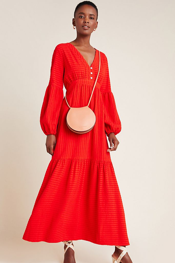 Alisha Tiered Maxi Dress (Bright Red)