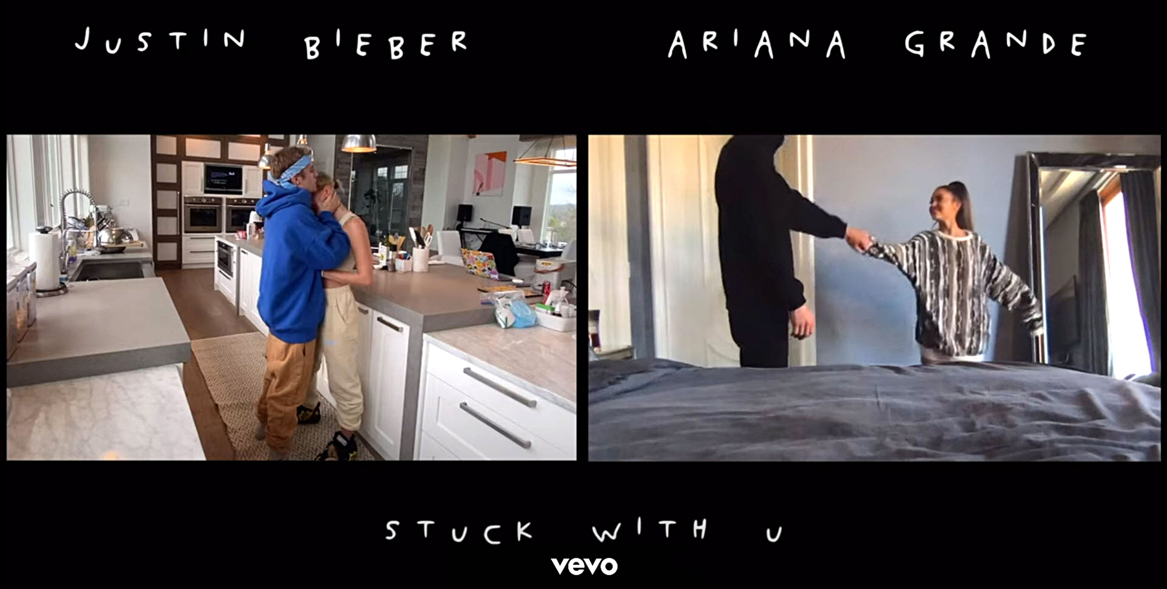 Celebrities In Justin Bieber Ariana Grande S Stuck With U Music Video