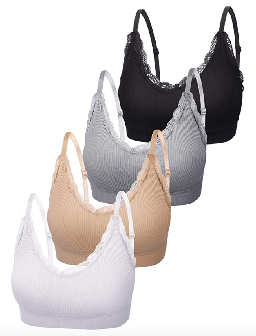 Blulu V Neck Cami Bra (Lace Style)