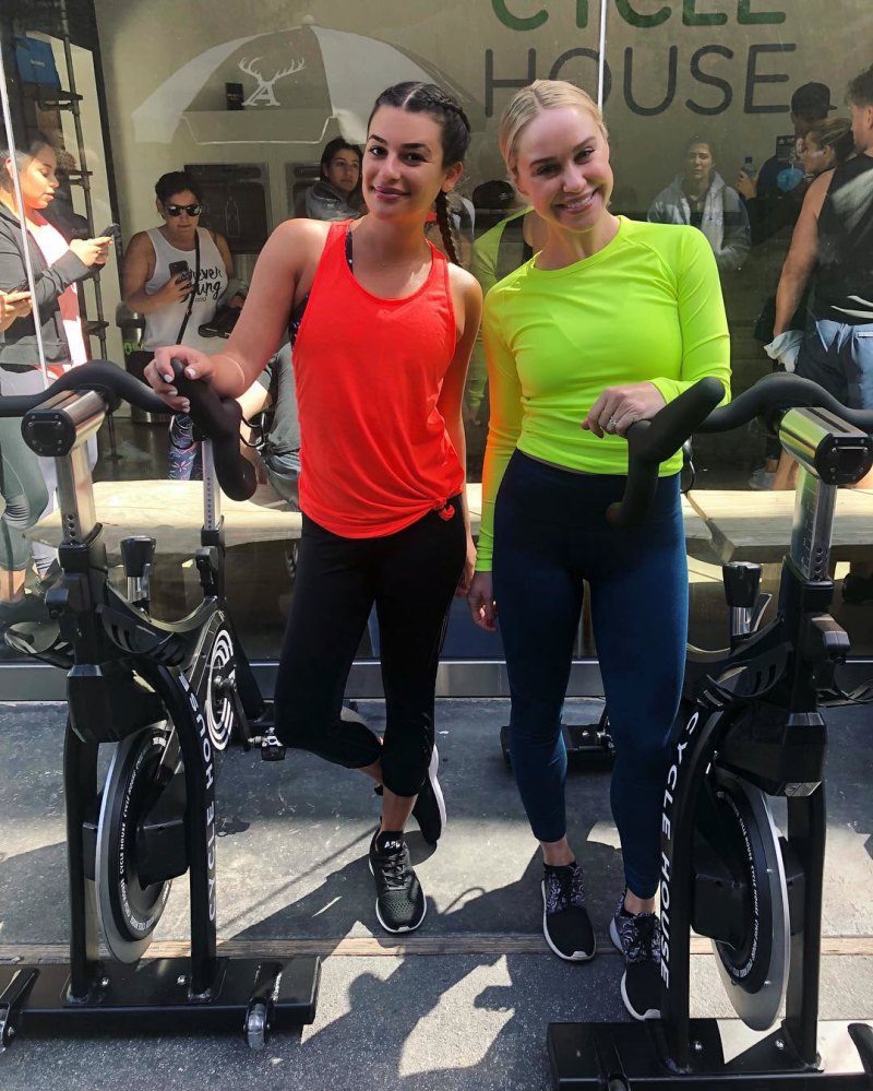 Lea Michele and Becca Tobin Celebrity Workout Buddies