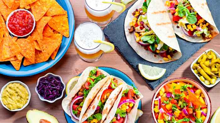 Cinco de Mayo Mexican Food Tacos Chips Salsa Colorful