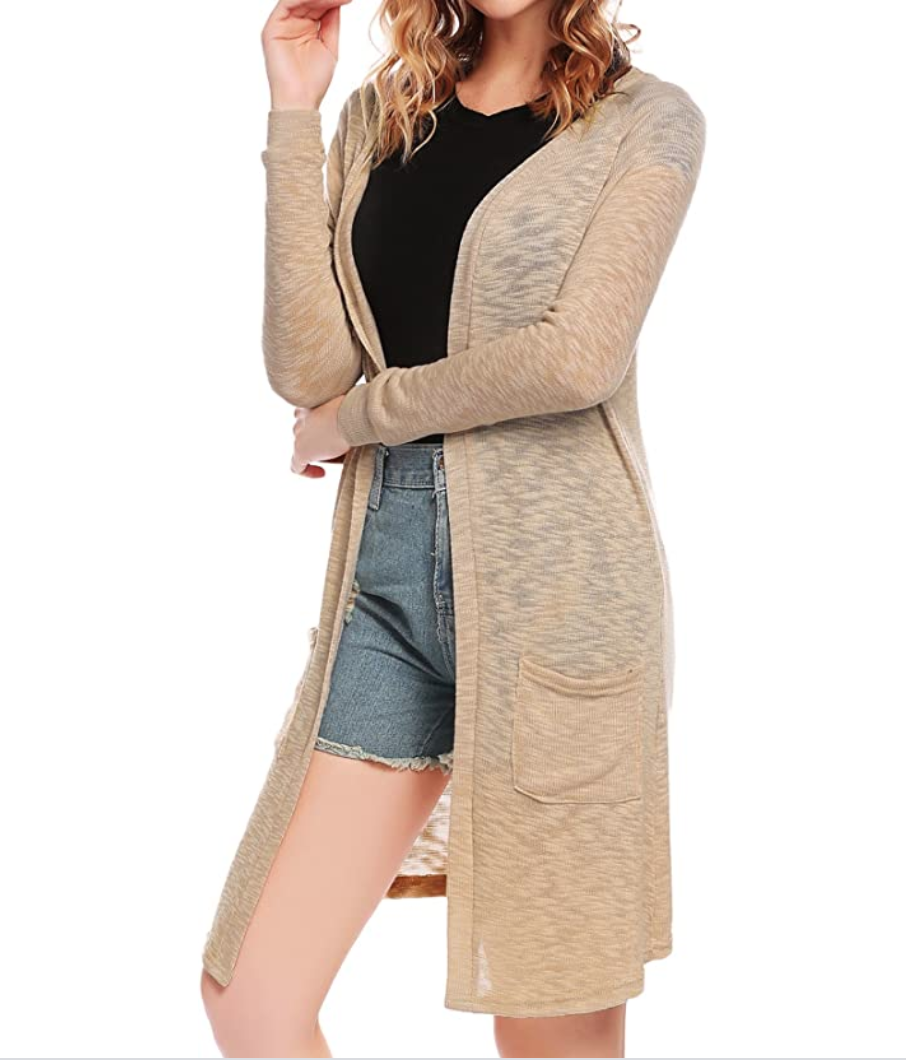 ELESOL Women’s Cardigan Sweater (Light Brown)