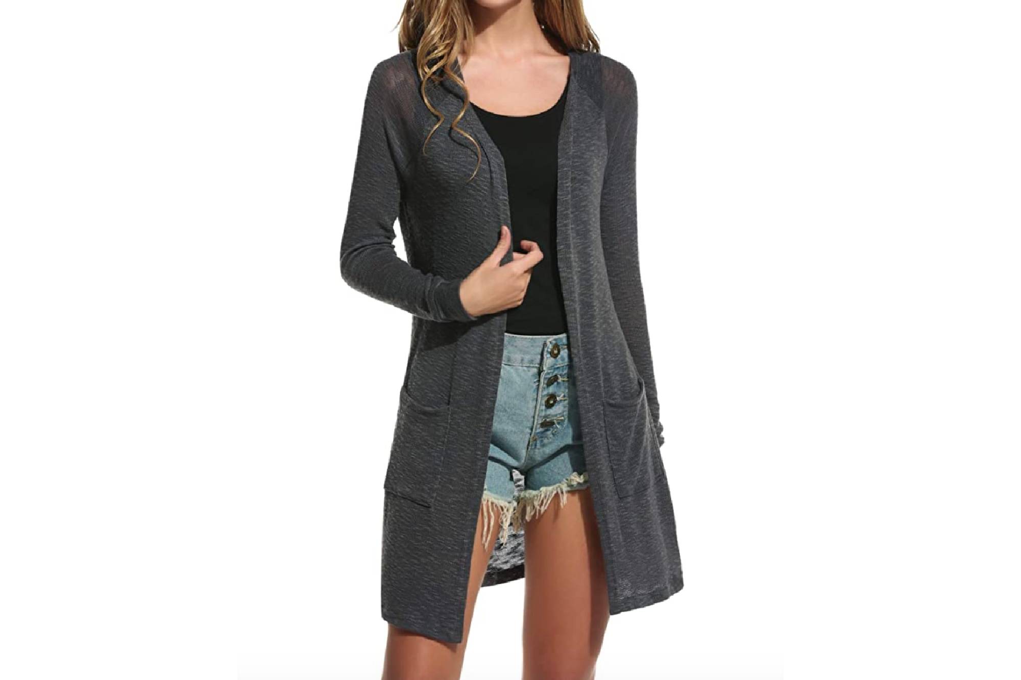 ELESOL Women’s Cardigan Sweater (Grey)